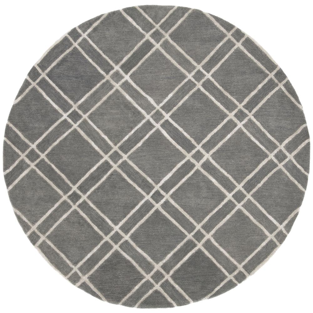 HIMALAYA, DARK GREY / IVORY, 6' X 6' Round, Area Rug, HIM901F-6R. Picture 1