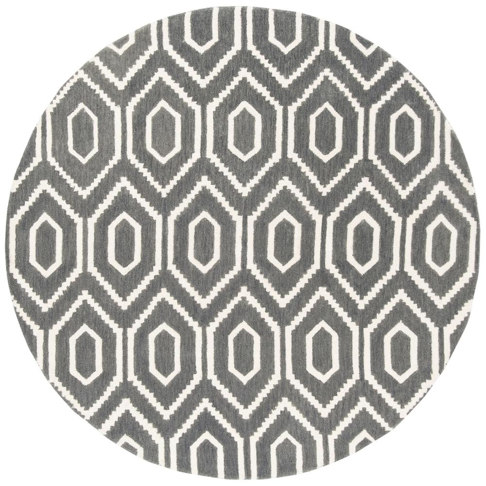 HIMALAYA, DARK GREY / IVORY, 6' X 6' Round, Area Rug, HIM902F-6R. Picture 1