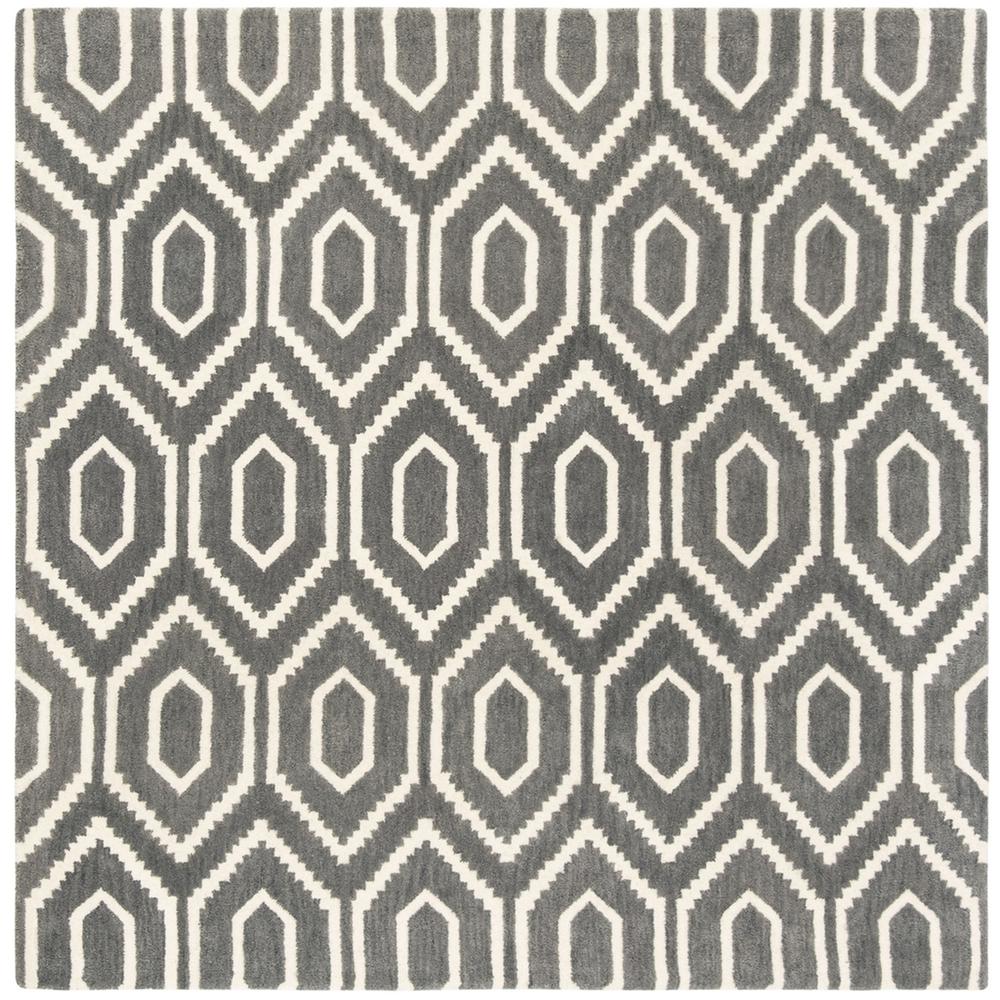 HIMALAYA, DARK GREY / IVORY, 6' X 6' Square, Area Rug, HIM902F-6SQ. Picture 1