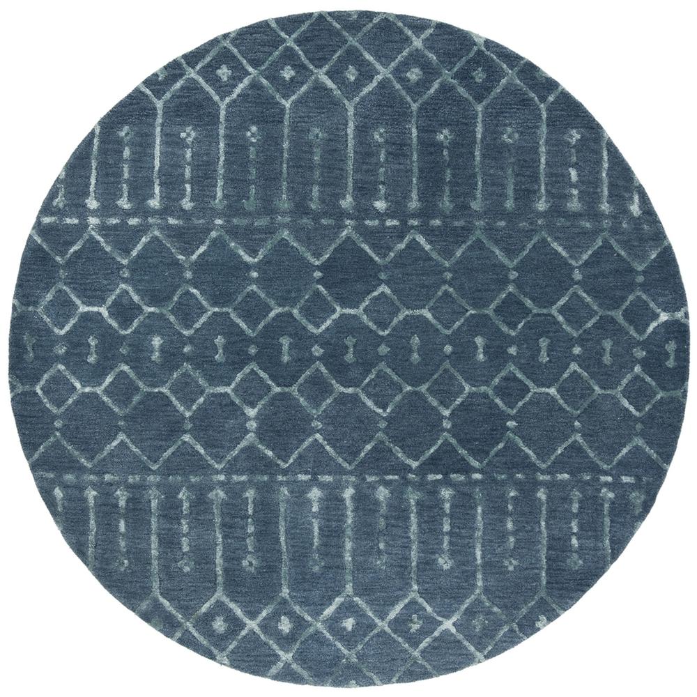 HIMALAYA, NAVY / SILVER, 6' X 6' Round, Area Rug, HIM903N-6R. Picture 1