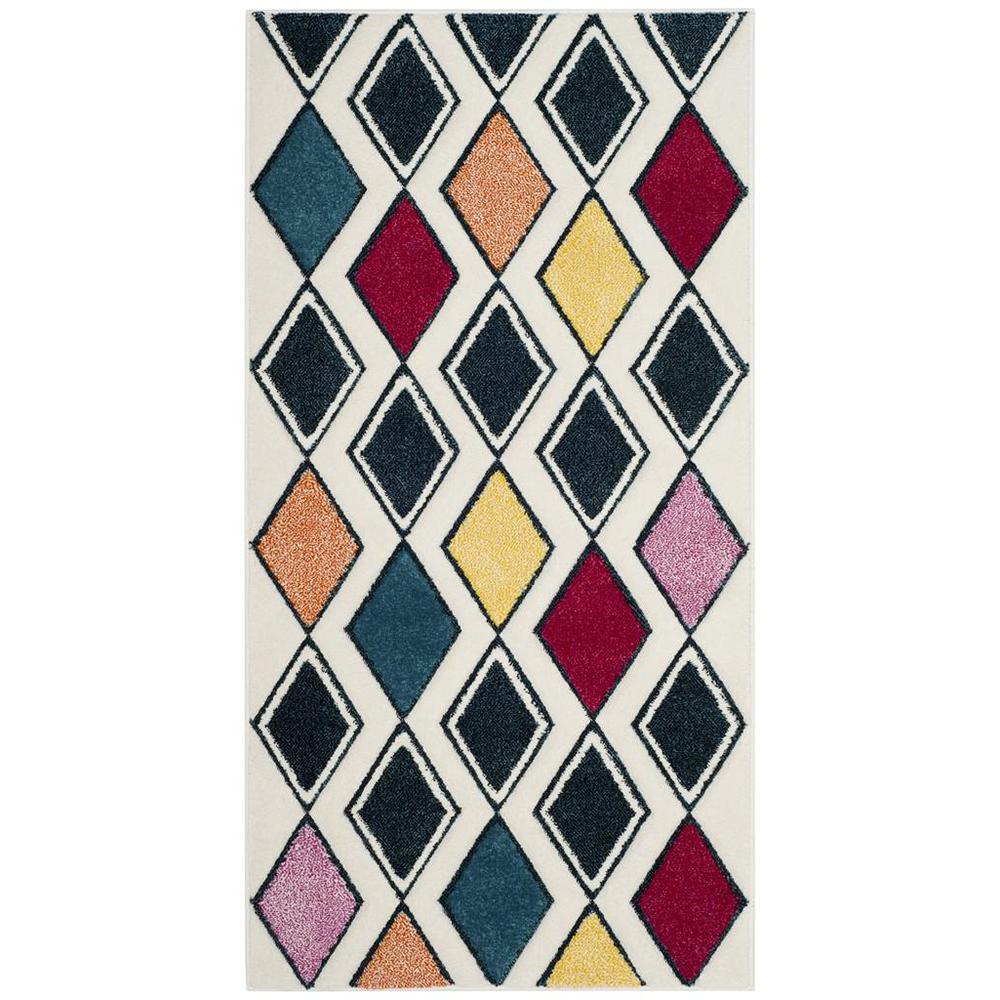 HOLLYWOOD, IVORY / PEACOCK BLUE, 2'-7" X 5', Area Rug, HLW704B-3. Picture 1
