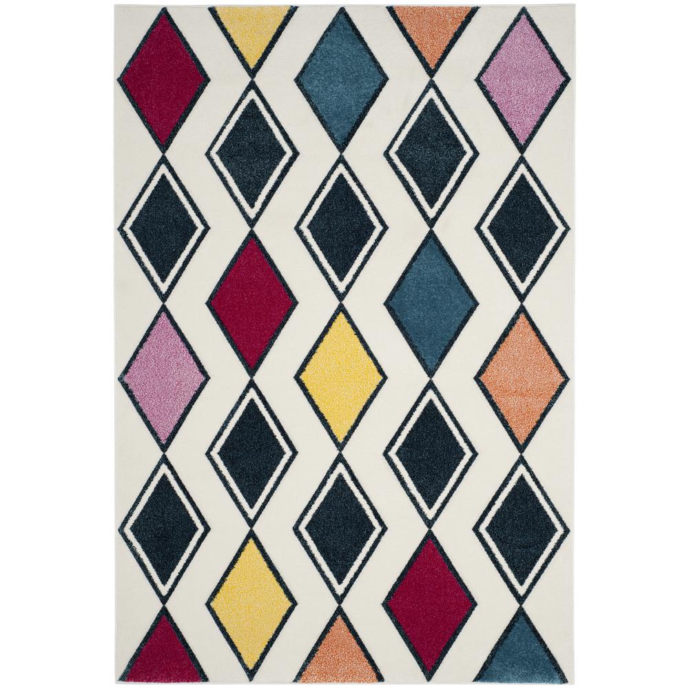 HOLLYWOOD, IVORY / PEACOCK BLUE, 5'-3" X 7'-6", Area Rug, HLW704B-5. Picture 1