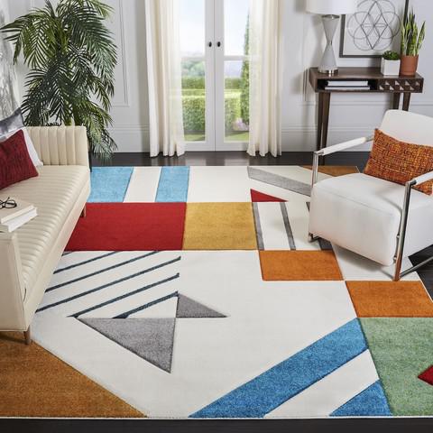 HOLLYWOOD, IVORY / PEACOCK BLUE, 5'-3" X 7'-6", Area Rug, HLW709B-5. Picture 3