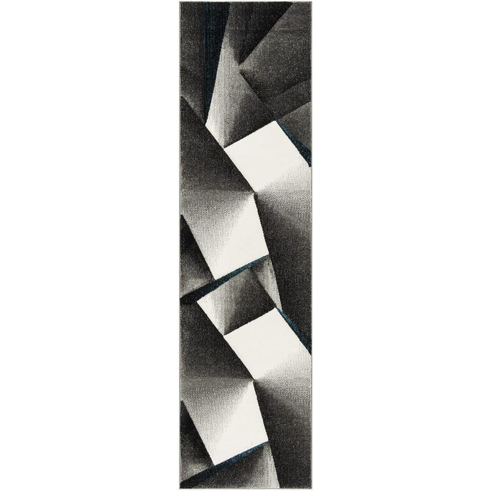 HOLLYWOOD, GREY / TEAL, 2'-3" X 8', Area Rug, HLW714D-28. Picture 1