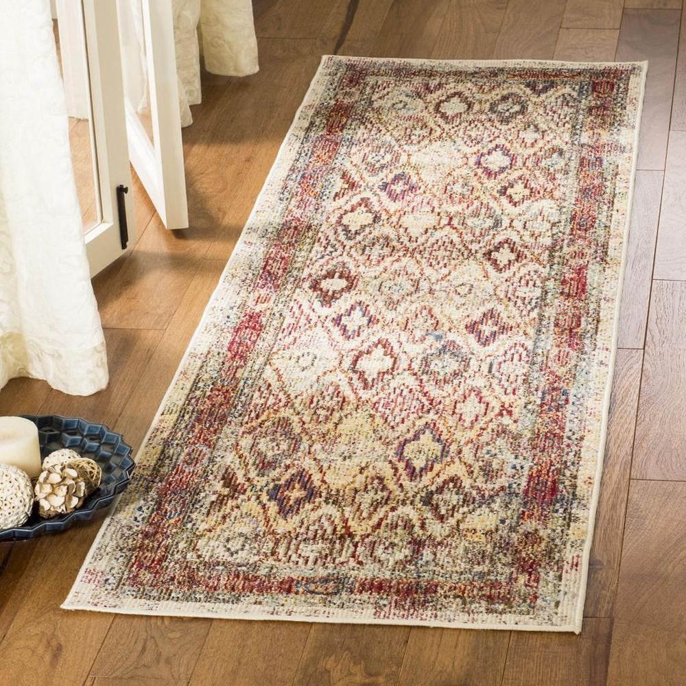 HARMONY, CREAM / ROSE, 2'-2" X 7', Area Rug. Picture 1