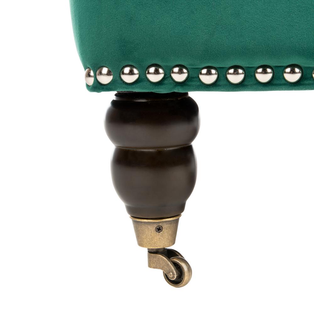 Colin Tufted Club Chair, Emerald/Espresso. Picture 7