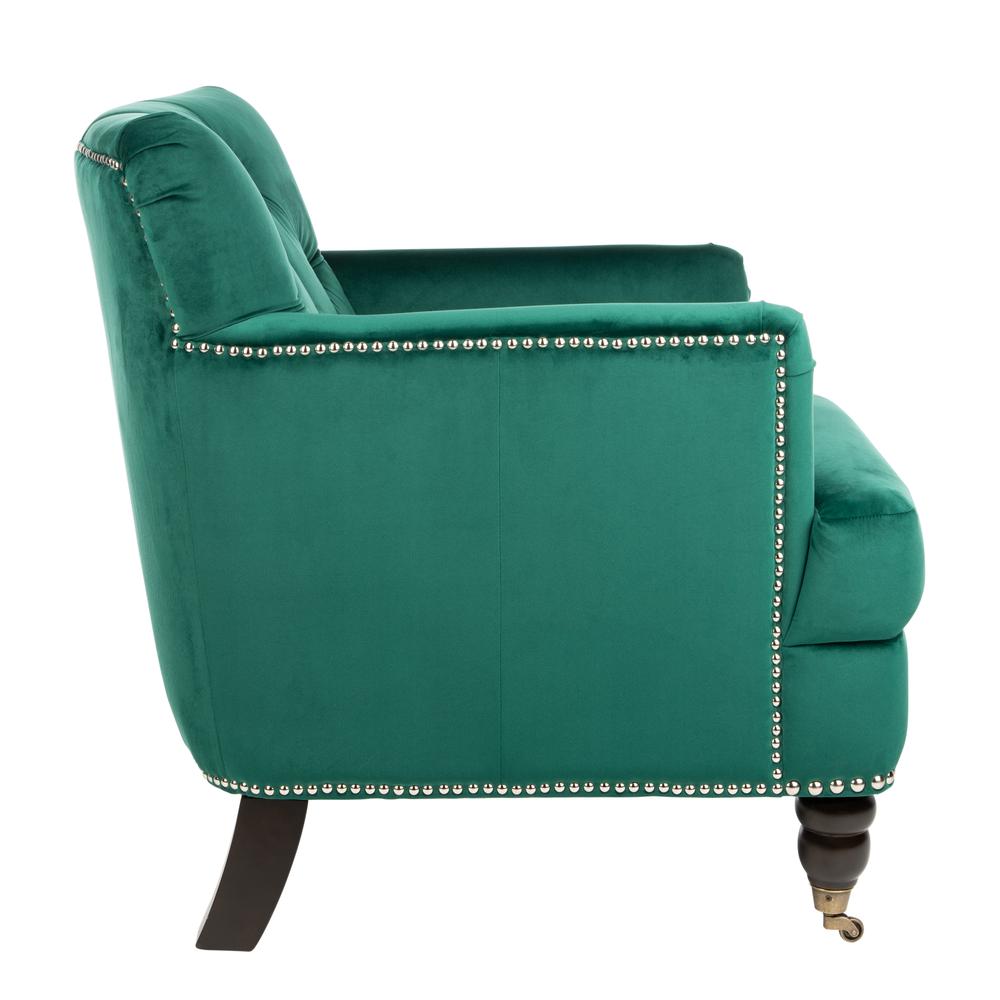 Colin Tufted Club Chair, Emerald/Espresso. Picture 10