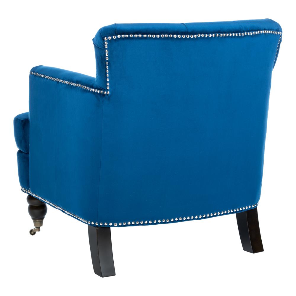 Colin Tufted Club Chair, Navy Blue/Espresso. Picture 3