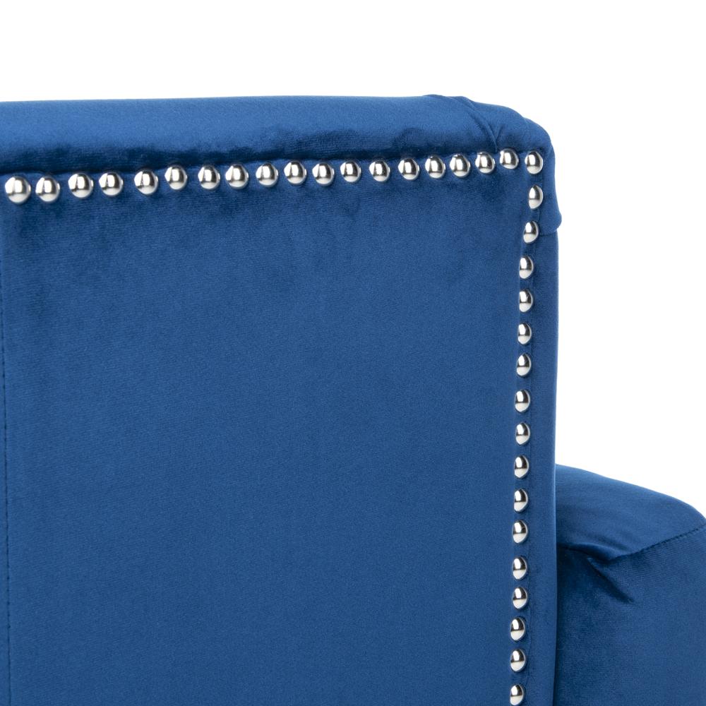 Colin Tufted Club Chair, Navy Blue/Espresso. Picture 5