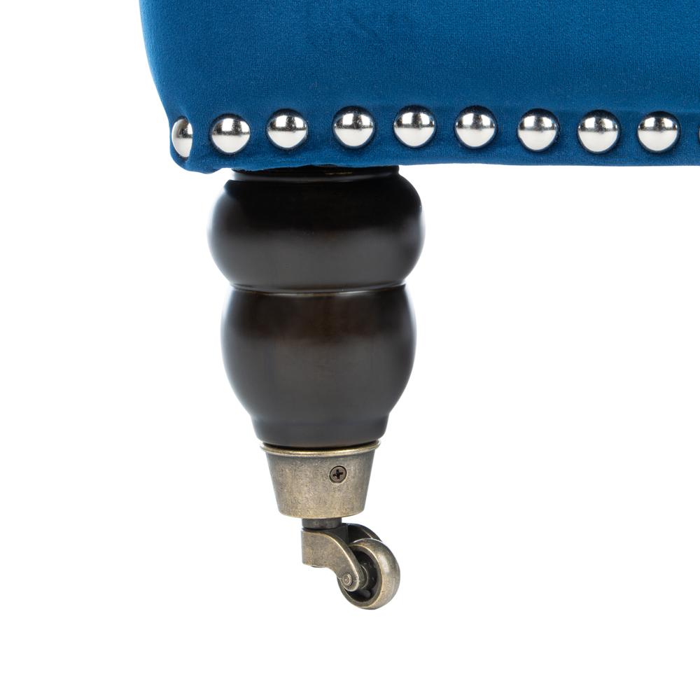 Colin Tufted Club Chair, Navy Blue/Espresso. Picture 7
