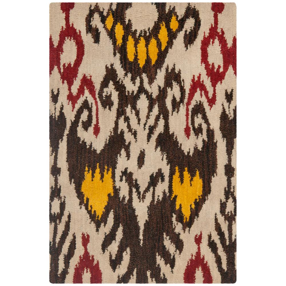 IKAT, BEIGE / BROWN, 2' X 3', Area Rug. Picture 1