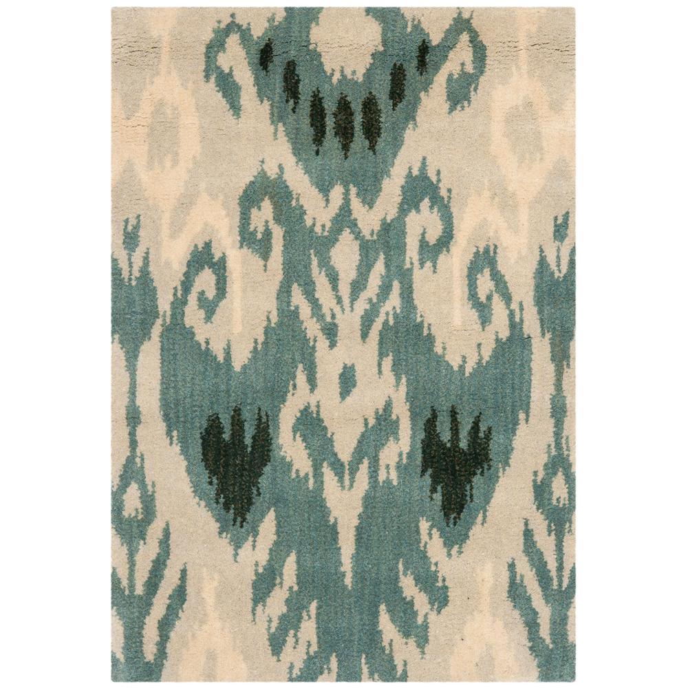 IKAT, BEIGE / SLATE, 2' X 3', Area Rug. Picture 1