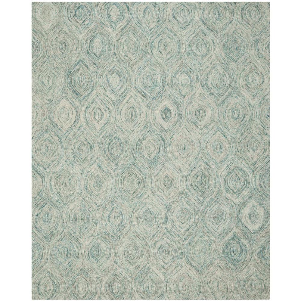 IKAT, IVORY / SEA BLUE, 8' X 10', Area Rug. Picture 1