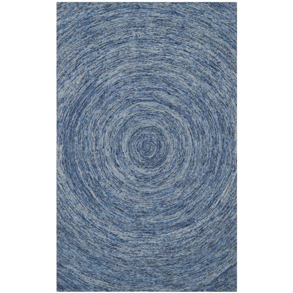 IKAT, DARK BLUE / MULTI, 5' X 8', Area Rug. Picture 1