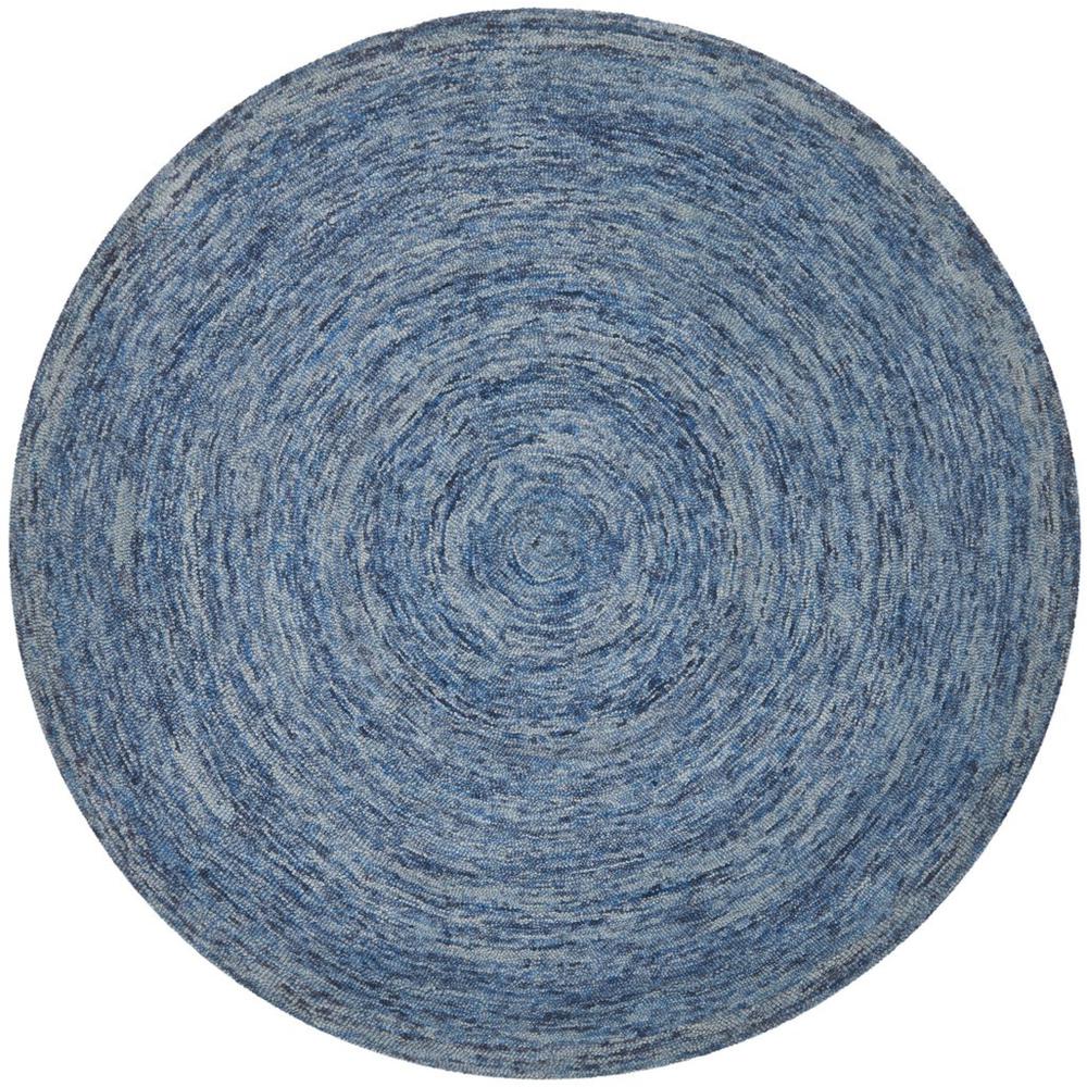 IKAT, DARK BLUE / MULTI, 6' X 6' Round, Area Rug. Picture 1