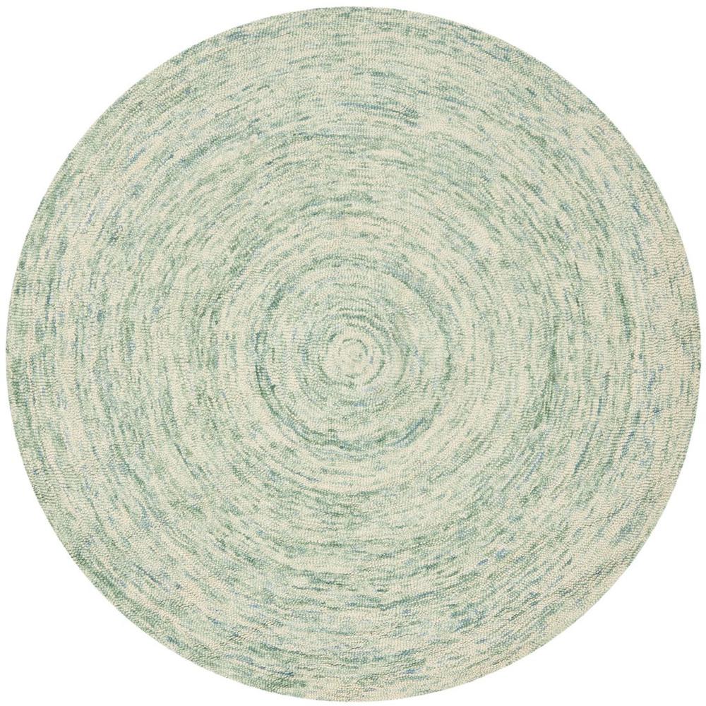 IKAT, IVORY / BLUE, 6' X 6' Round, Area Rug. Picture 1