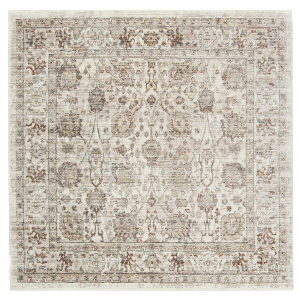 ILLUSION, CREAM / LIGHT BROWN, 4' X 4' Square, Area Rug. Picture 1