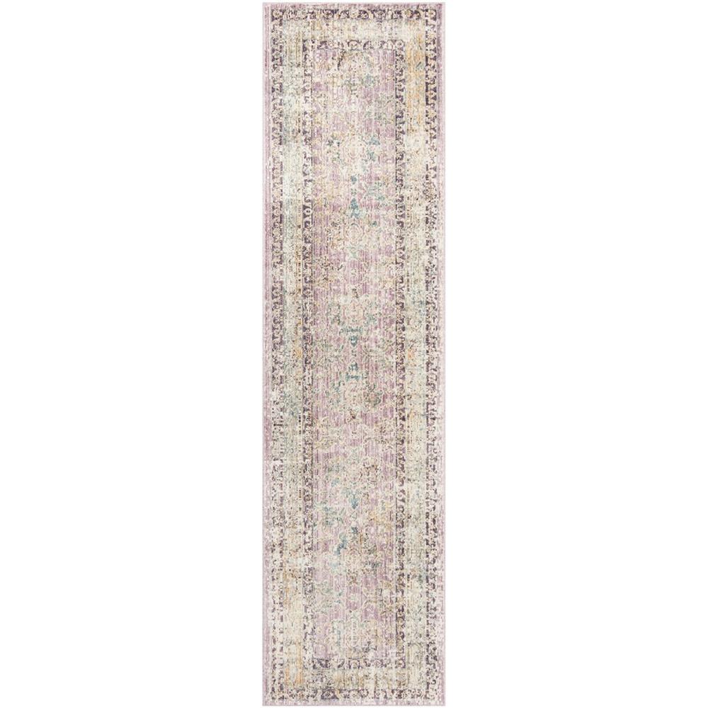 ILLUSION, ROSE / LIGHT GREY, 2'-3" X 8', Area Rug. Picture 1