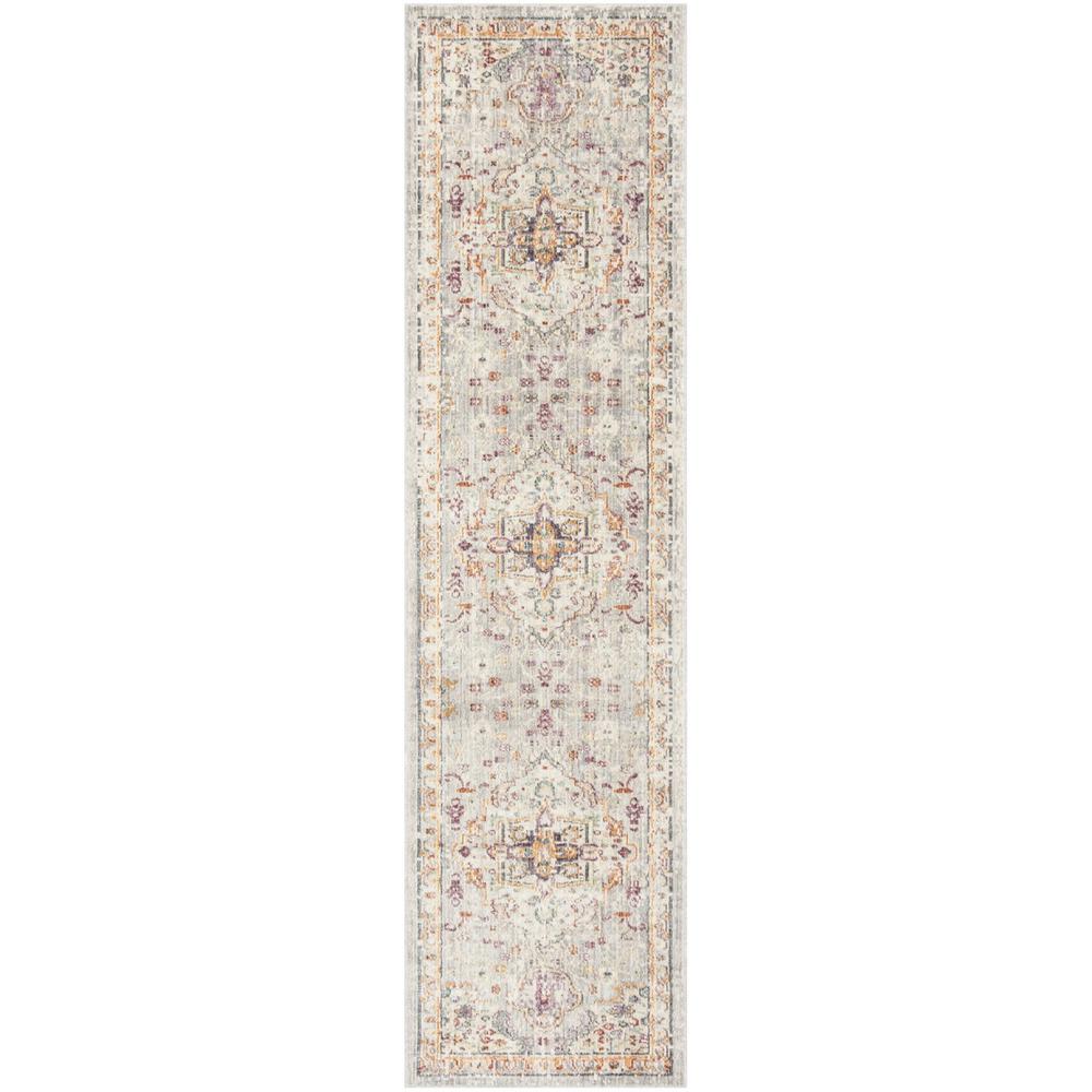 ILLUSION, LILAC / LIGHT GREY, 2'-3" X 8', Area Rug. Picture 1