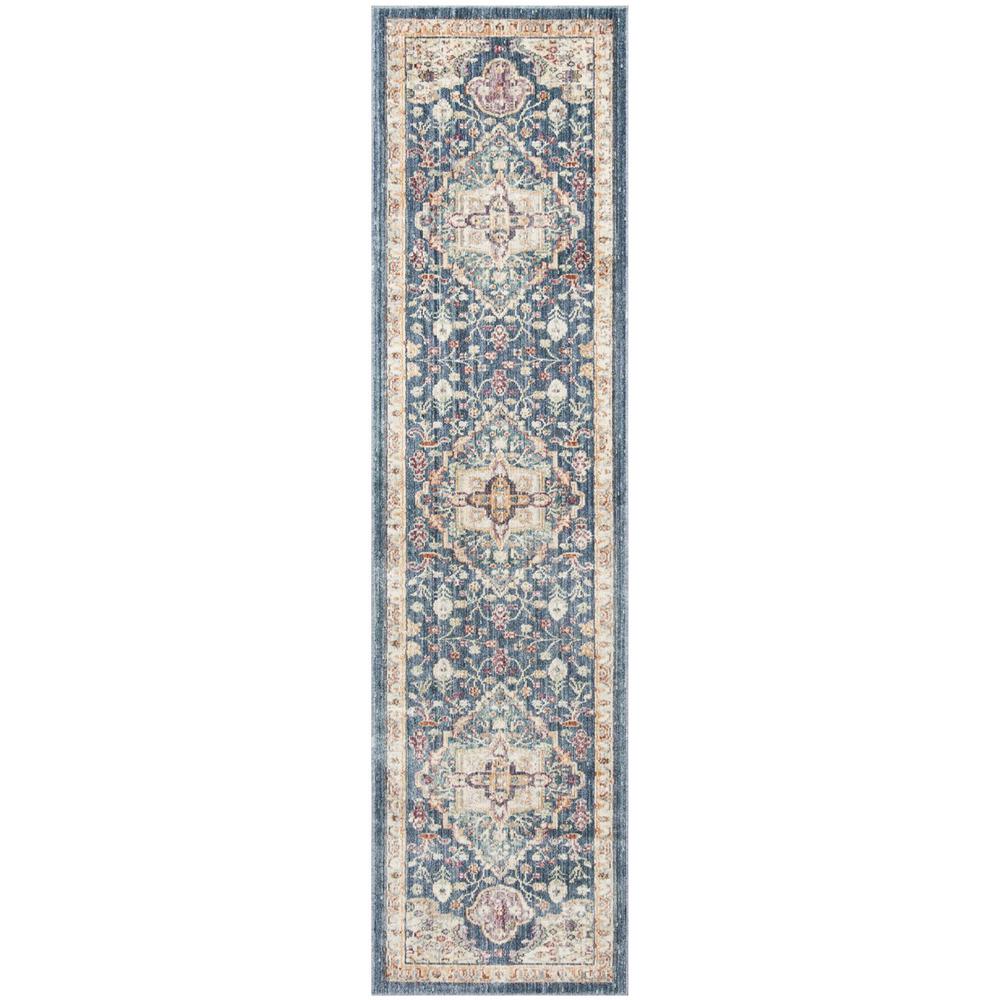 ILLUSION, BLUE / PURPLE, 2'-3" X 8', Area Rug. Picture 1