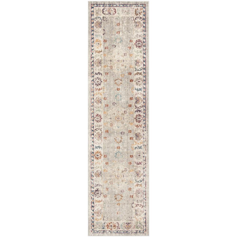 ILLUSION, LIGHT GREY / CREAM, 2'-3" X 8', Area Rug, ILL708L-28. Picture 1