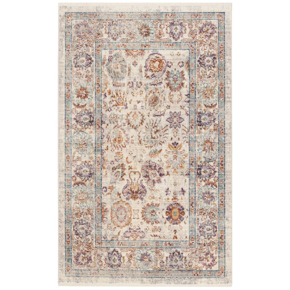 ILLUSION, CREAM / PURPLE, 3' X 5', Area Rug. Picture 1
