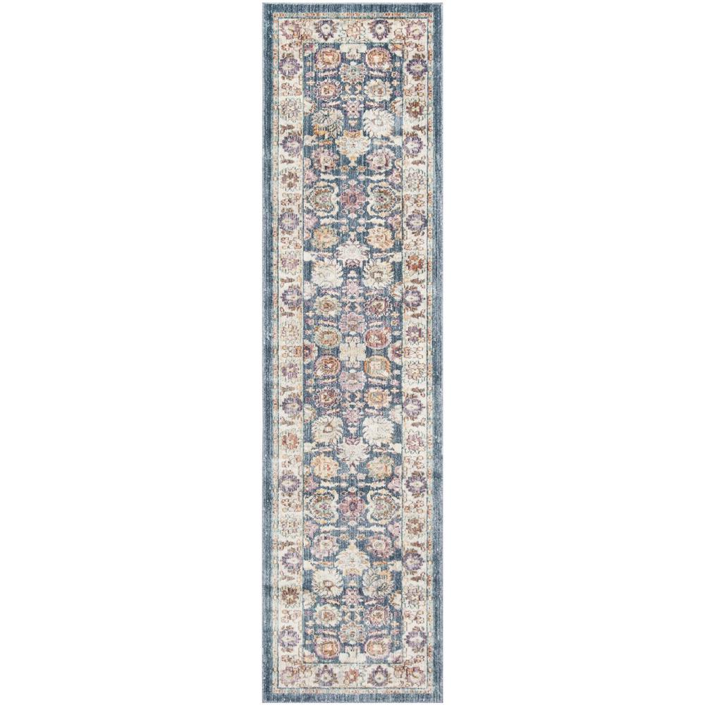 ILLUSION, BLUE / CREME, 2'-3" X 8', Area Rug. Picture 1