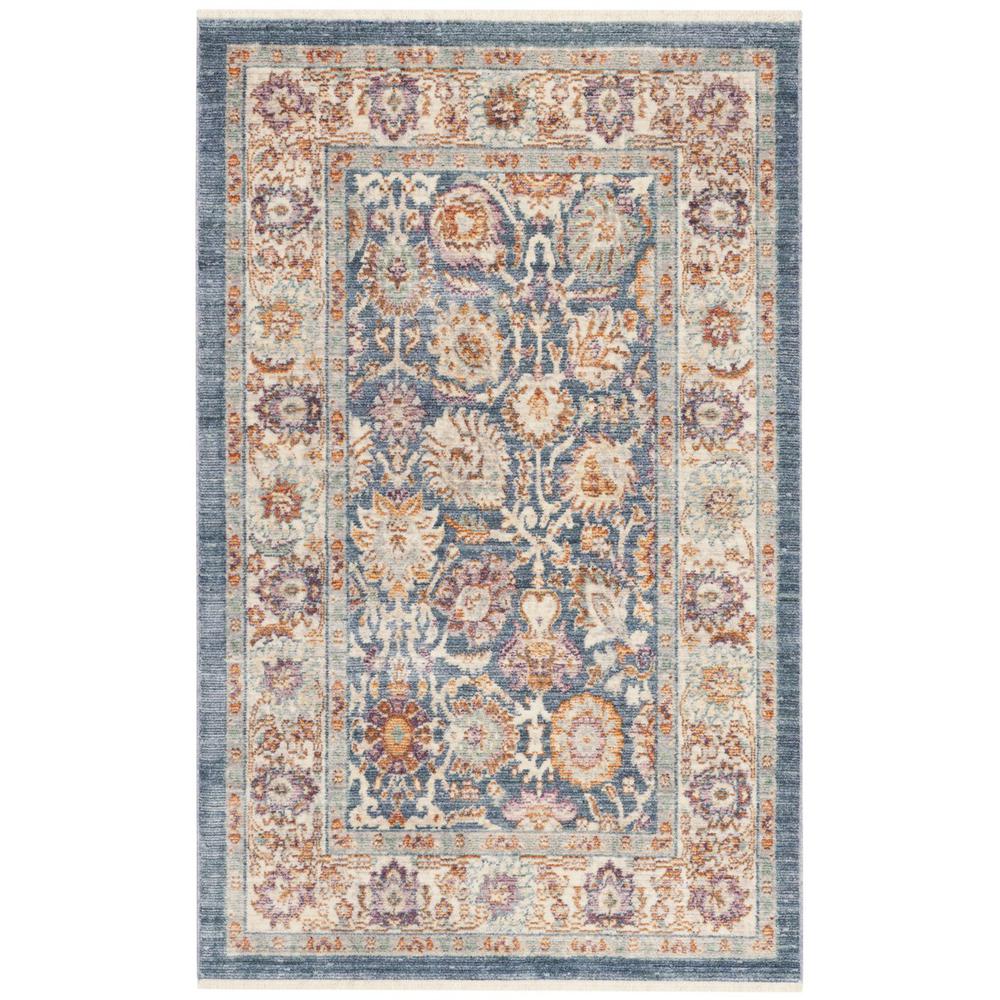 ILLUSION, BLUE / CREME, 3' X 5', Area Rug. Picture 1