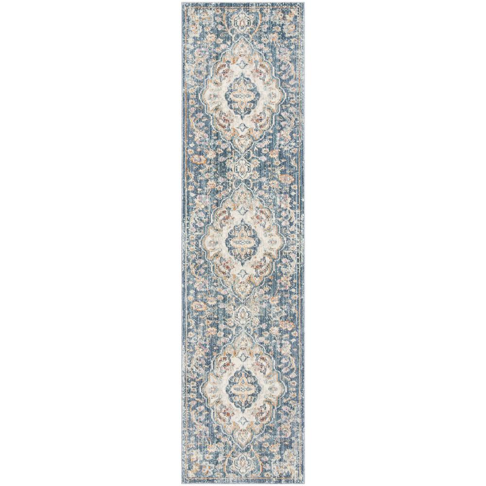 ILLUSION, CREAM / BLUE, 2'-3" X 8', Area Rug. Picture 1