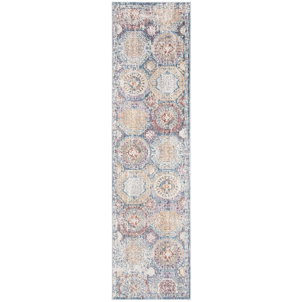 ILLUSION, BLUE / BEIGE, 2'-3" X 8', Area Rug. Picture 1
