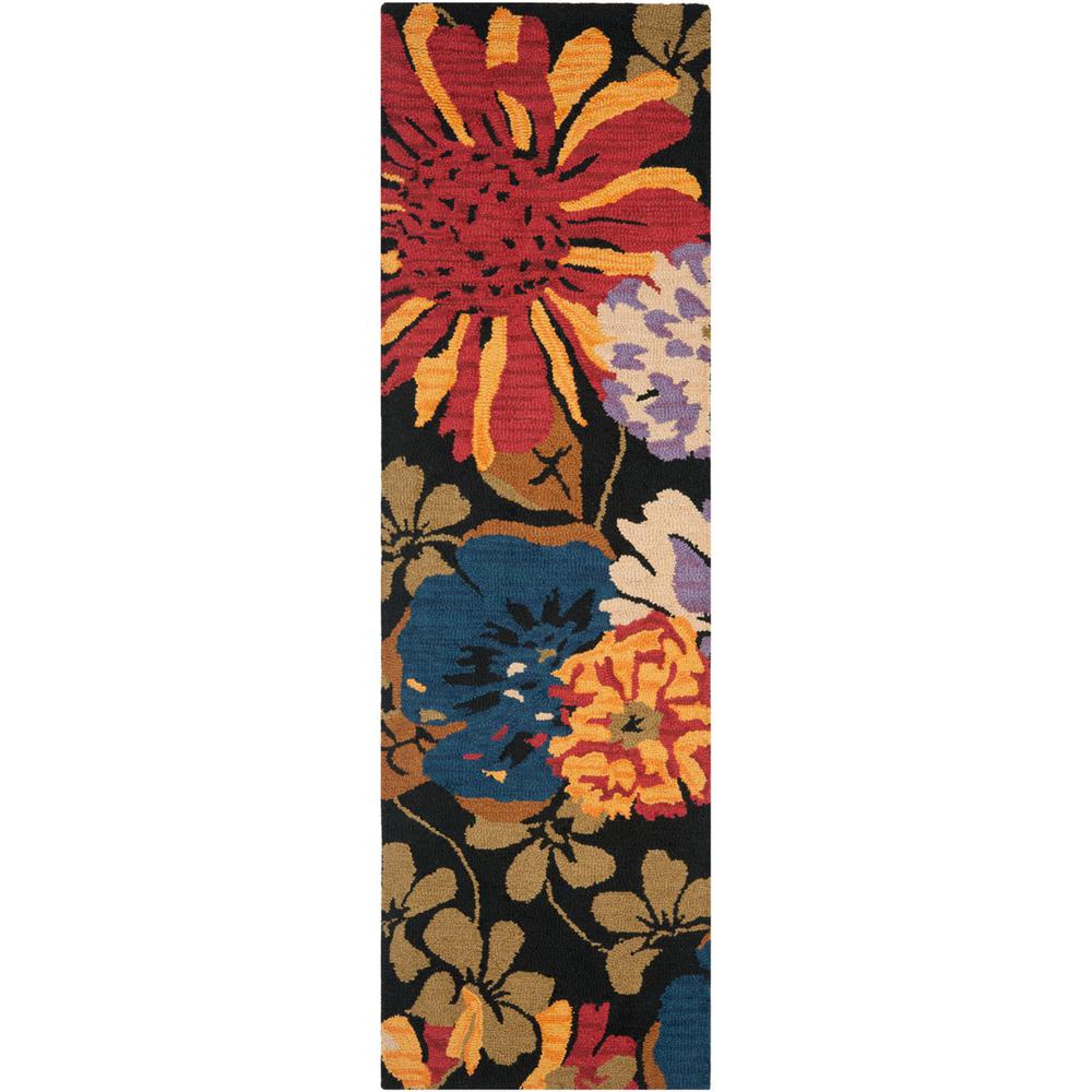 JARDIN, BLACK / MULTI, 2'-3" X 8', Area Rug, JAR321A-28. Picture 1
