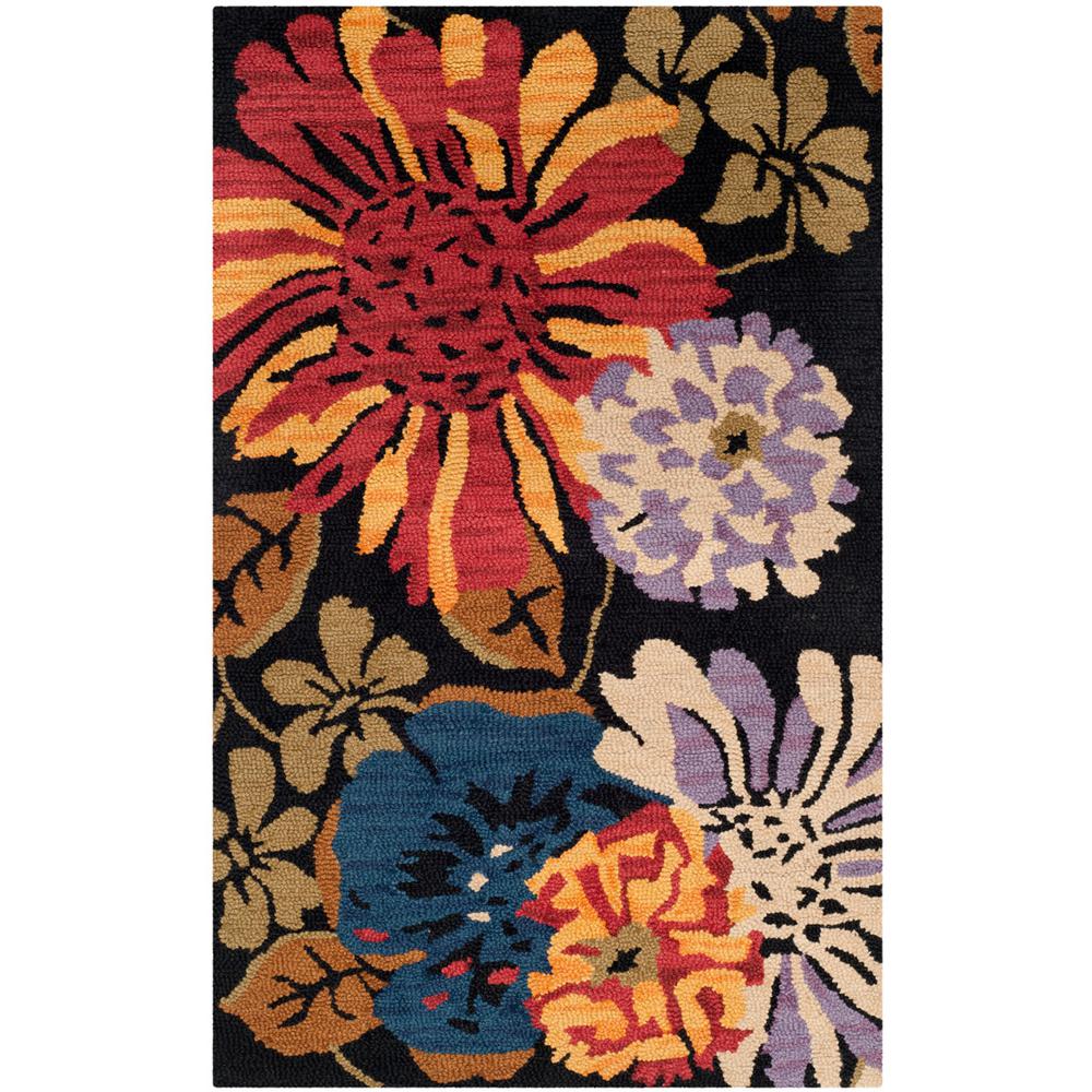 JARDIN, BLACK / MULTI, 3' X 5', Area Rug, JAR321A-3. Picture 1