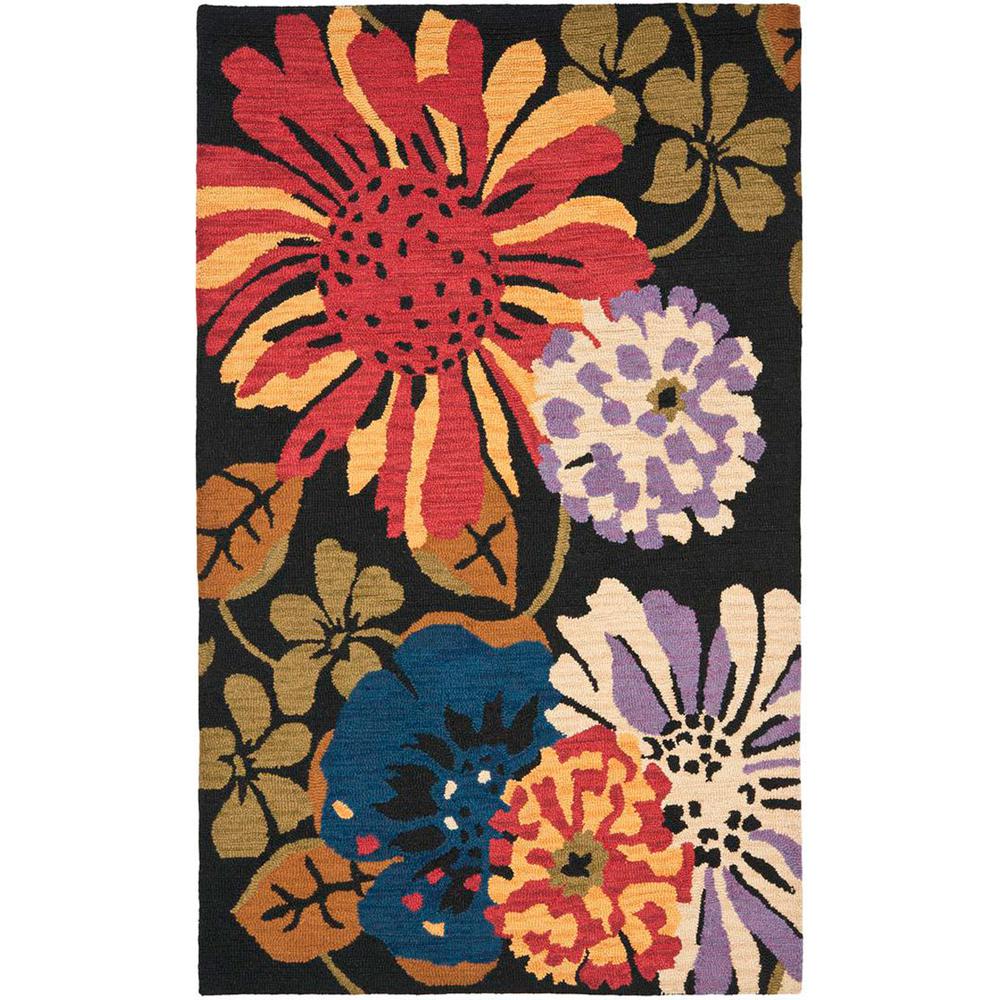 JARDIN, BLACK / MULTI, 5' X 8', Area Rug, JAR321A-5. Picture 1