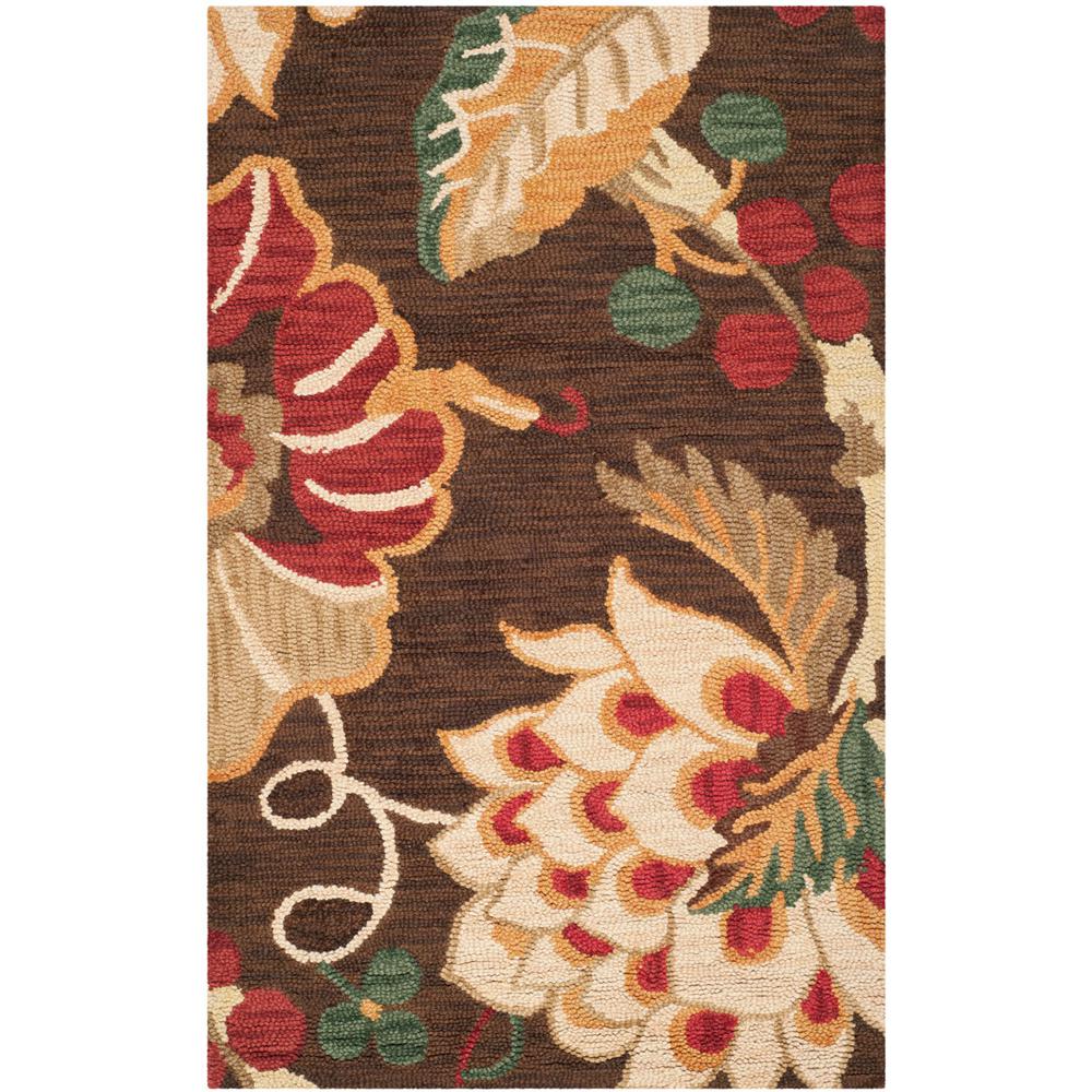 JARDIN, BROWN / MULTI, 3' X 5', Area Rug. Picture 1