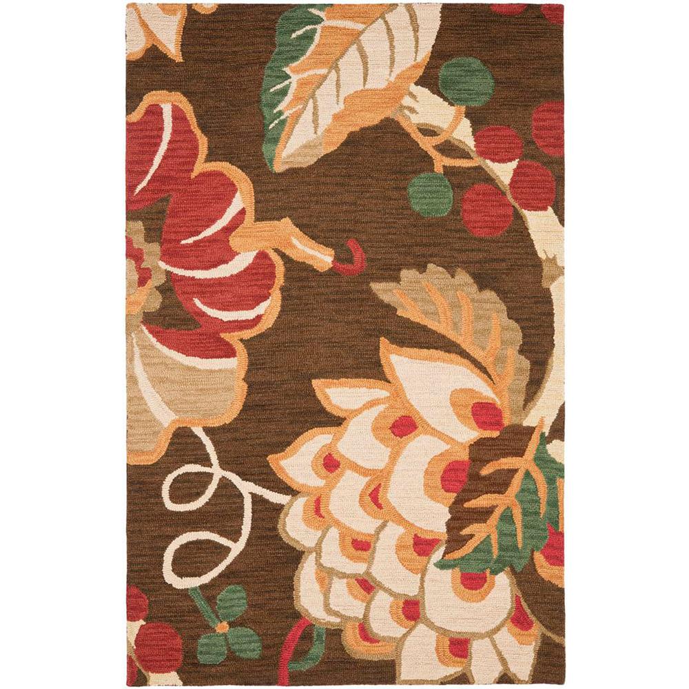 JARDIN, BROWN / MULTI, 5' X 8', Area Rug, JAR326A-5. Picture 1