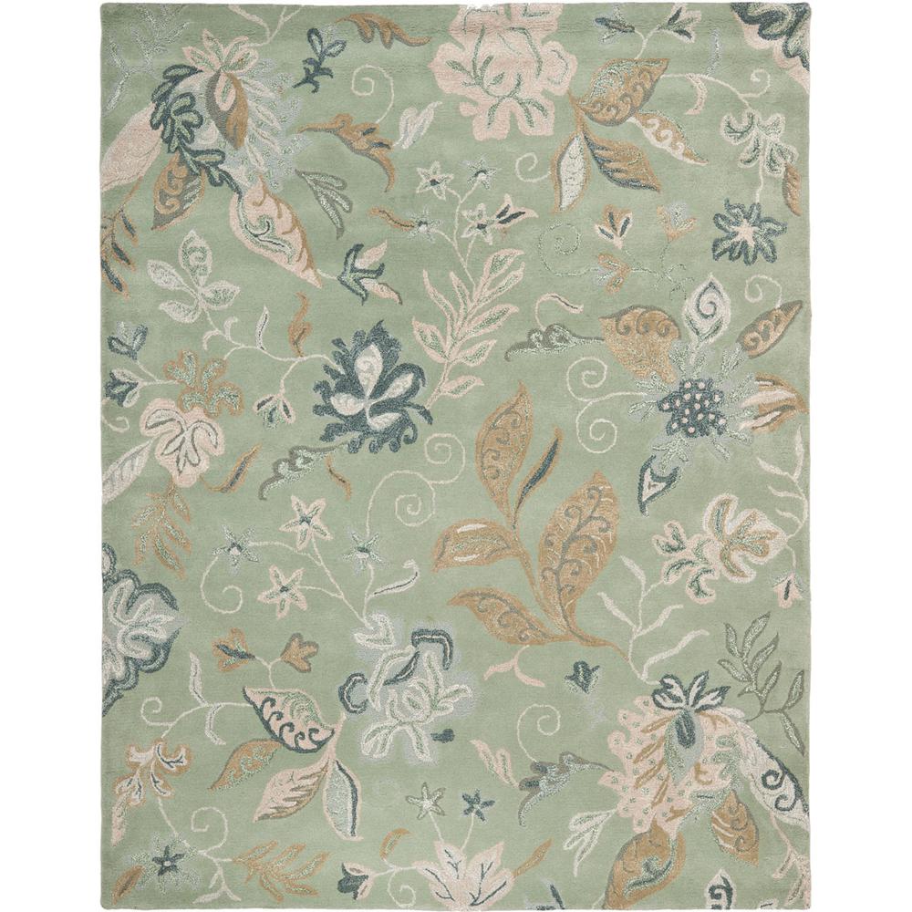 JARDIN, LIGHT GREEN / MULTI, 8' X 10', Area Rug. Picture 1