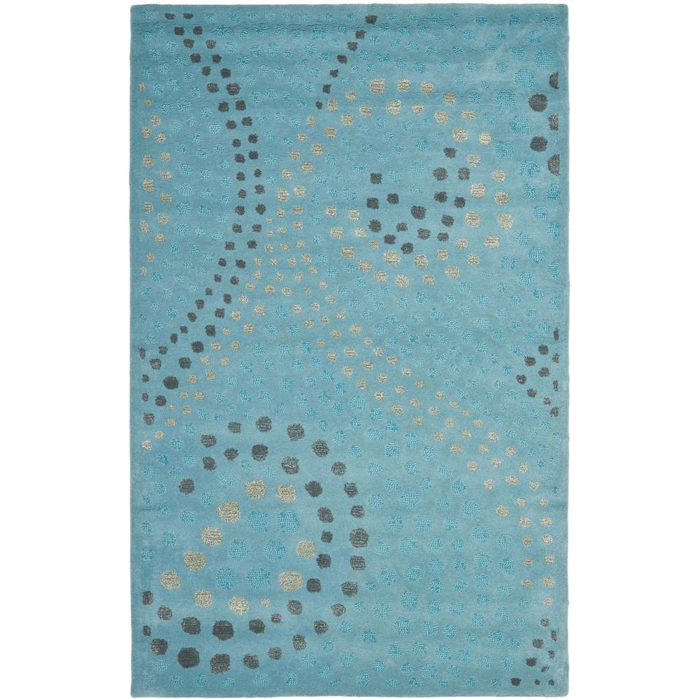 JARDIN, BLUE / GREY, 5' X 8', Area Rug. Picture 1