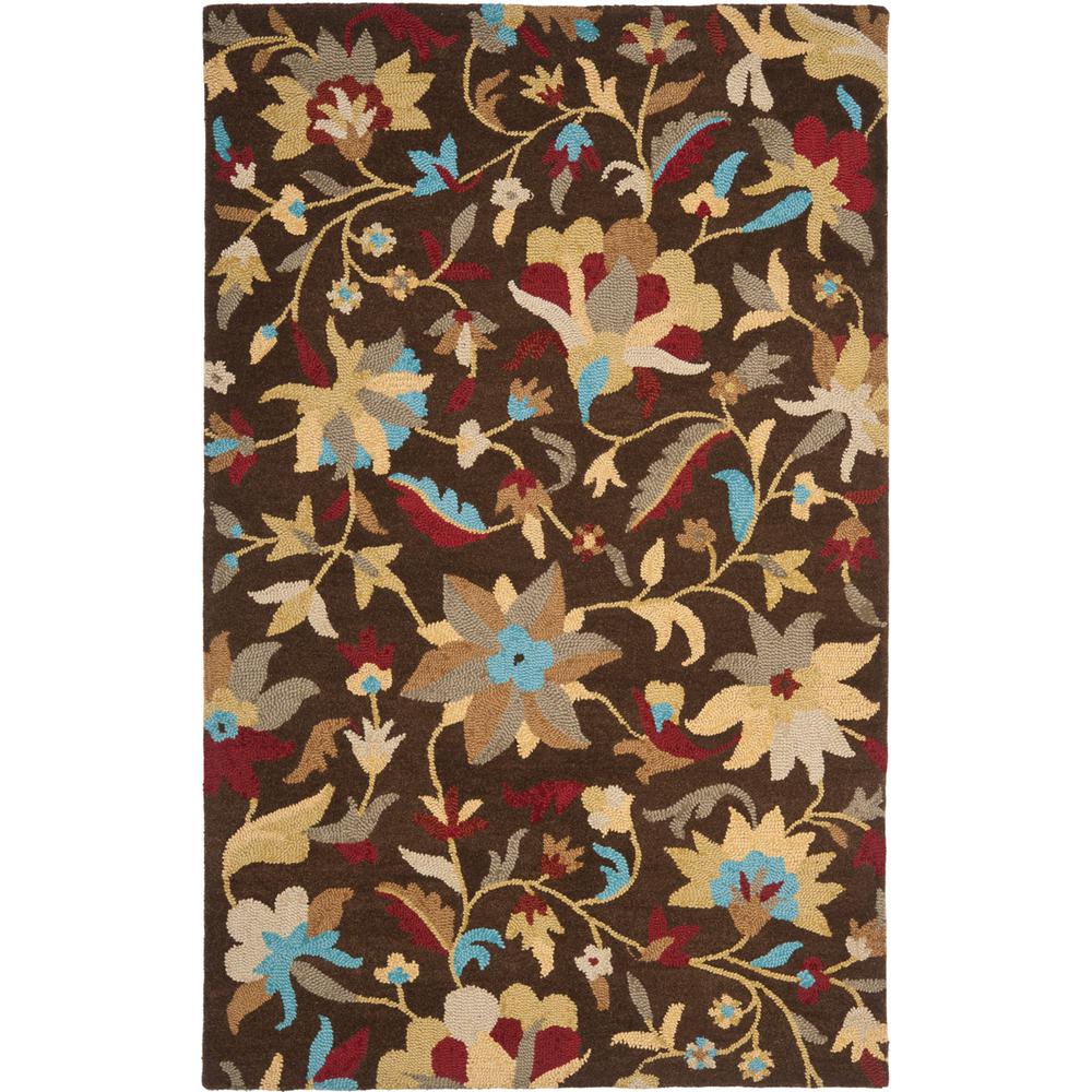 JARDIN, BROWN / MULTI, 5' X 8', Area Rug, JAR457B-5. Picture 1