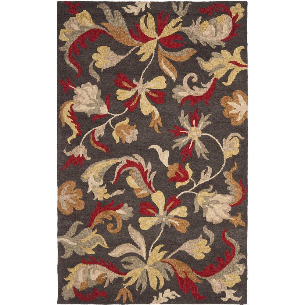 JARDIN, DARK GREY / MULTI, 5' X 8', Area Rug. Picture 1