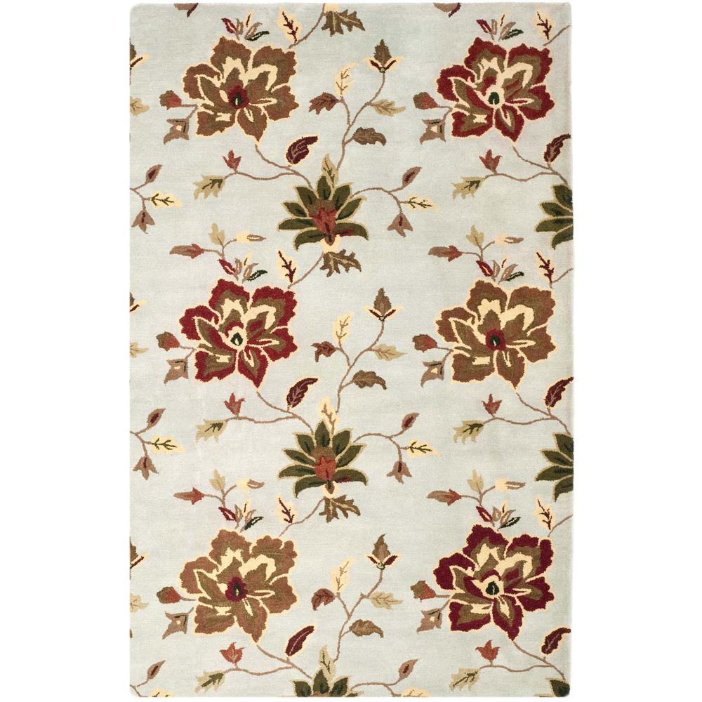 JARDIN, LIGHT BLUE / MULTI, 5' X 8', Area Rug. Picture 1
