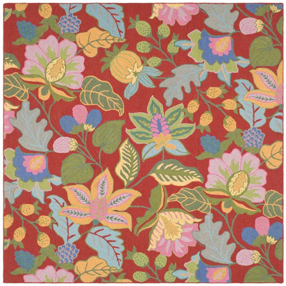 JARDIN, RED / MULTI, 6' X 6' Square, Area Rug. Picture 1