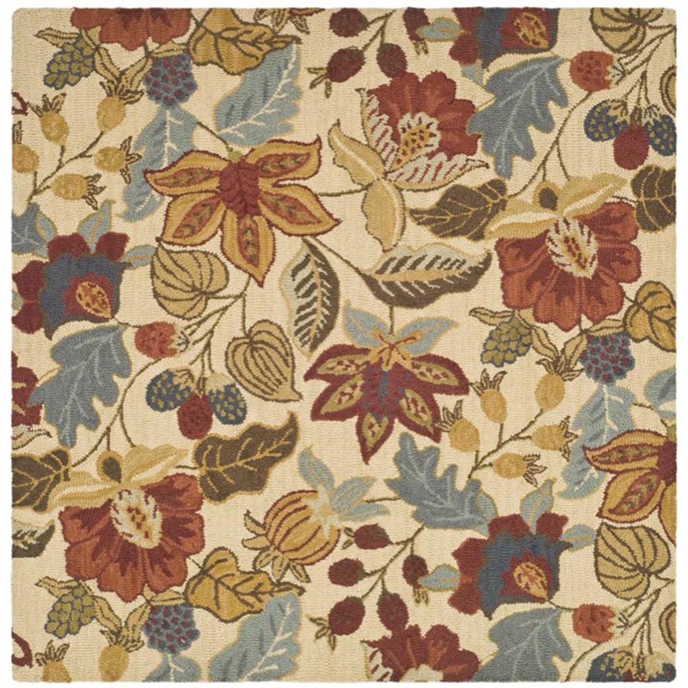 JARDIN, BEIGE / MULTI, 6' X 6' Square, Area Rug. Picture 1
