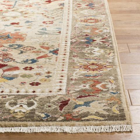 KASHAN, BEIGE / TAUPE, 2'-6" X 8', Area Rug. Picture 2