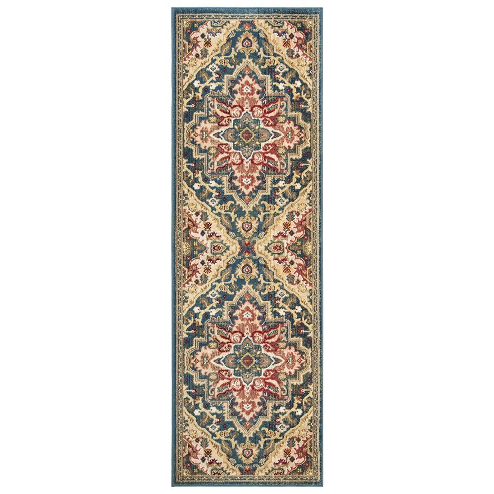 KASHAN, BLUE / BEIGE, 2'-6" X 8', Area Rug. Picture 1