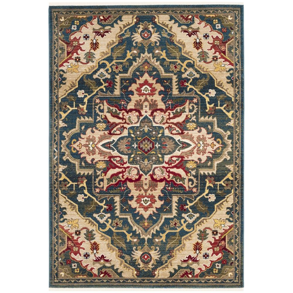 KASHAN, BLUE / BEIGE, 5'-1" X 7'-5", Area Rug. Picture 1