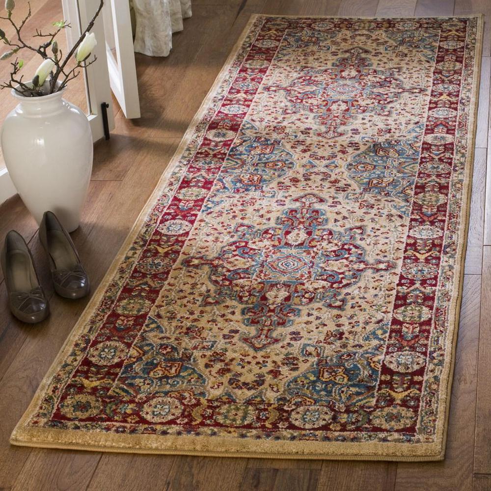 KASHAN, IVORY / RED, 2'-6" X 8', Area Rug, KSN305K-28. Picture 1