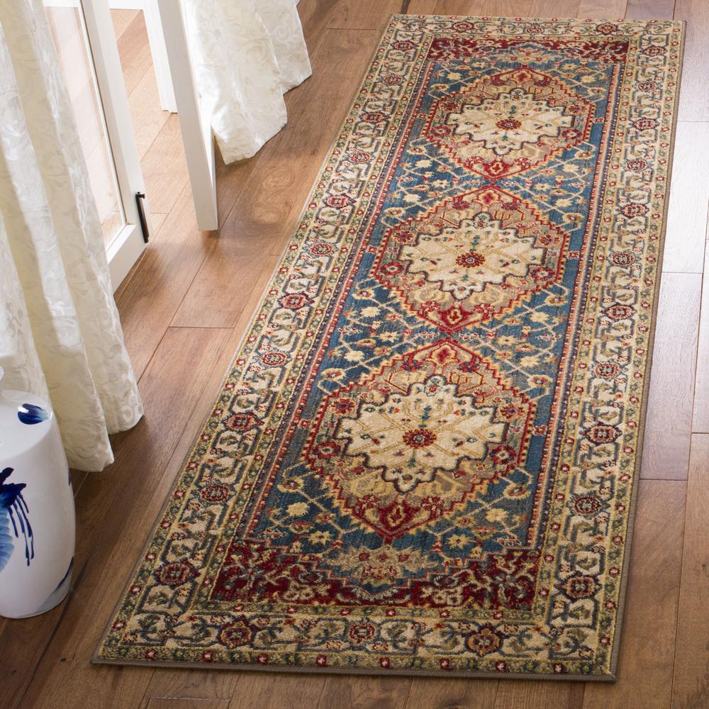 KASHAN, IVORY / BLUE, 2'-6" X 8', Area Rug, KSN306A-28. Picture 1