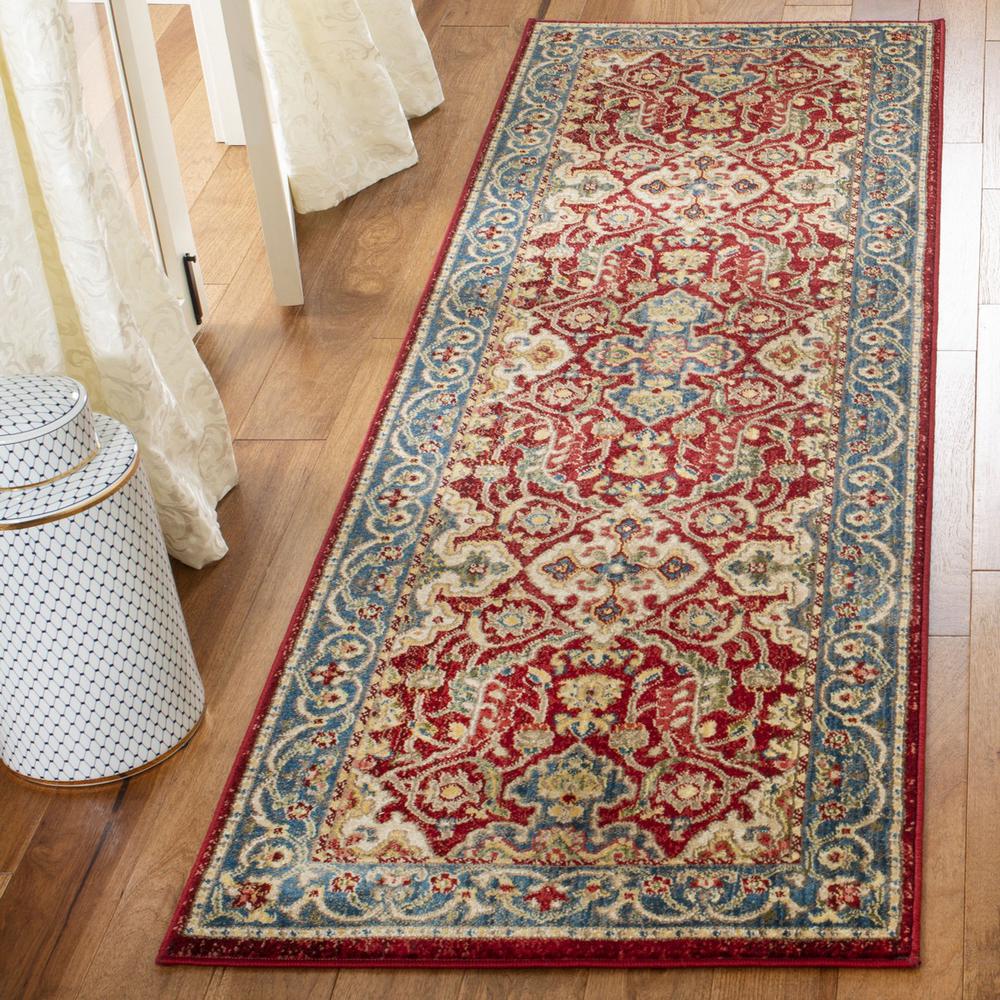 KASHAN, RED / BLUE, 2'-6" X 8', Area Rug, KSN307Q-28. Picture 1