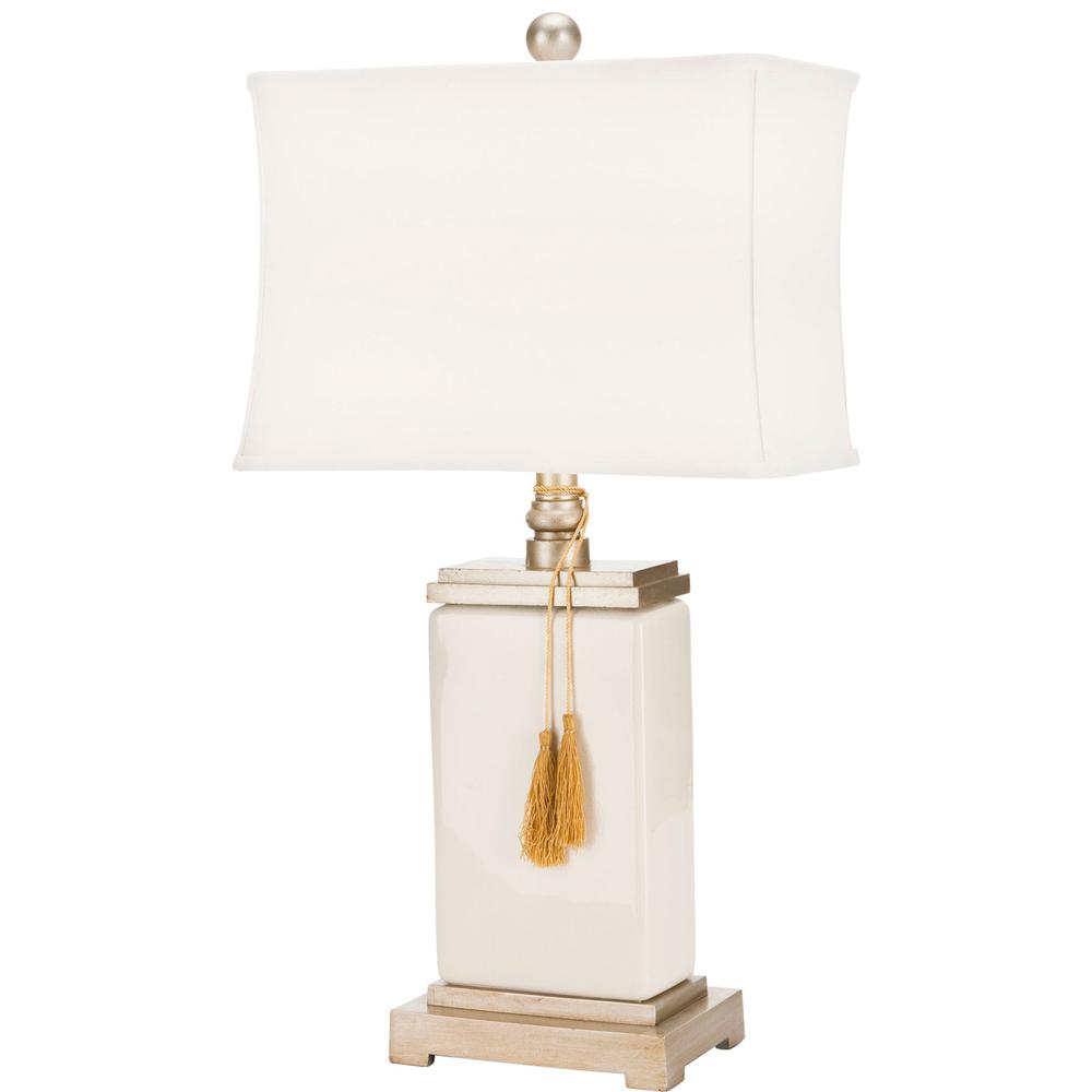 AMILIANA CREAM GLAZED 32-INCH H TASSEL LAMP. Picture 1