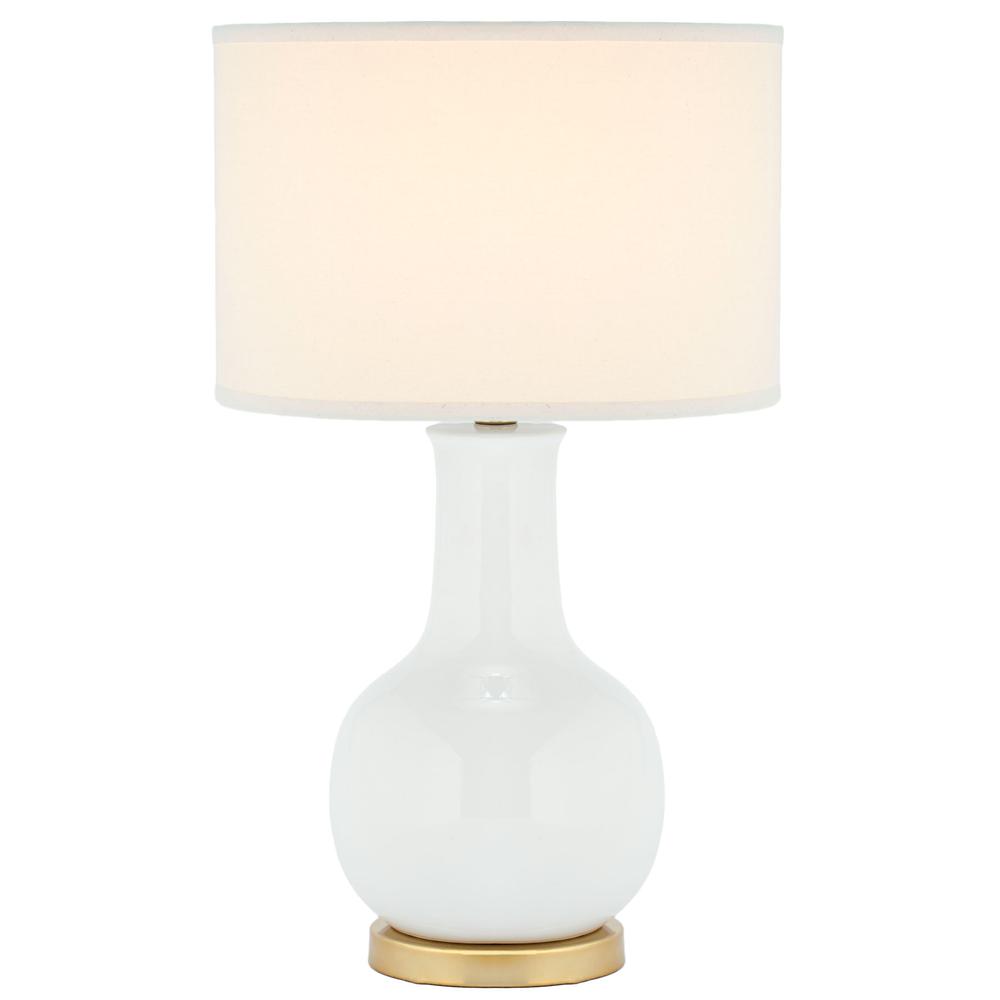 WHITE 27.5-INCH H CERAMIC PARIS LAMP. Picture 1